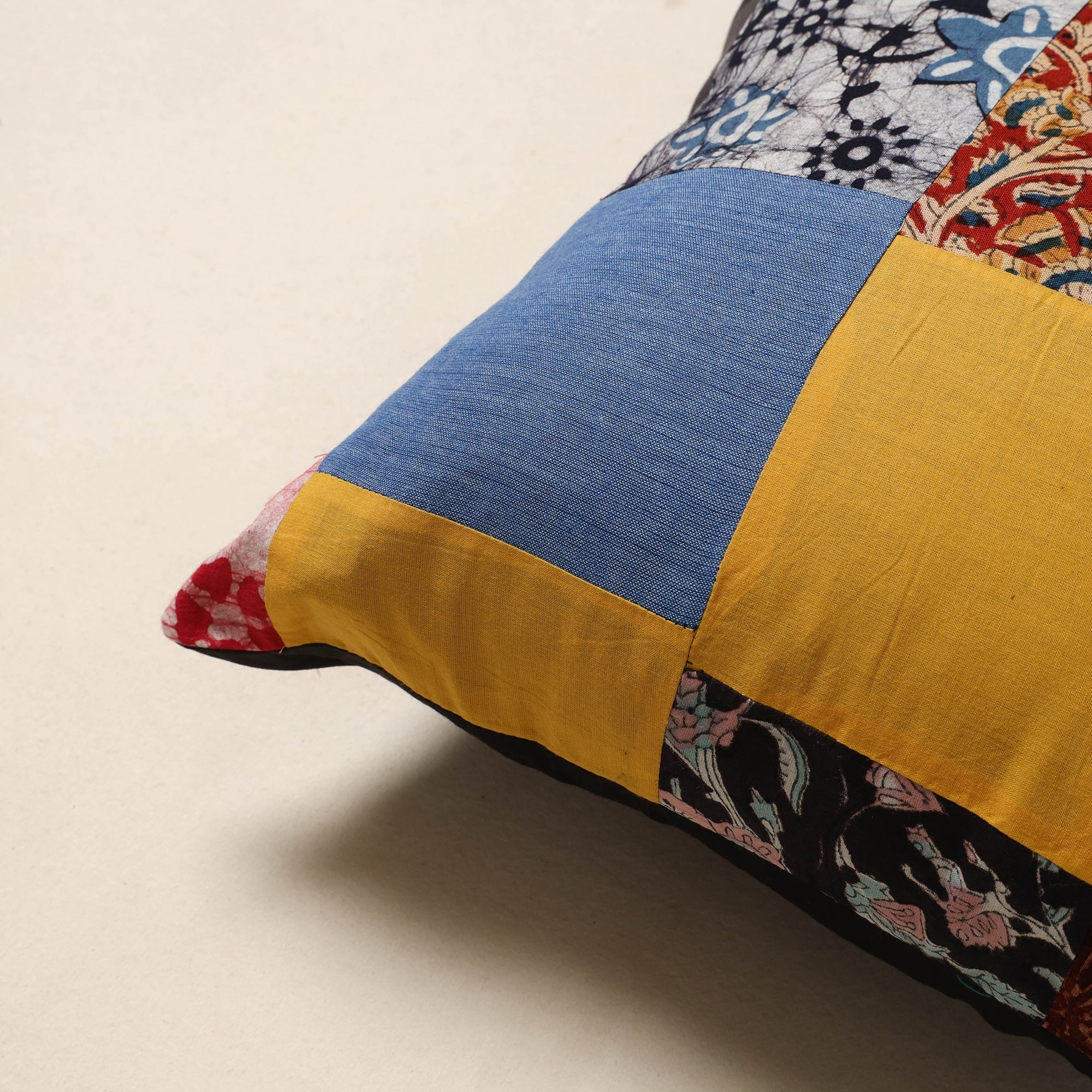 Multicolor - handcrafted cotton patchwork cushion cover 40