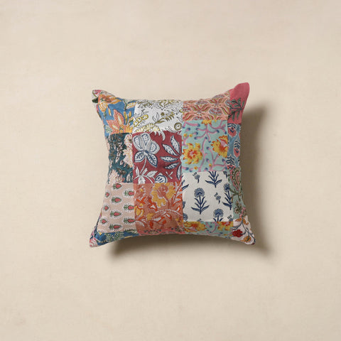 Multicolor - handcrafted cotton patchwork cushion cover 41