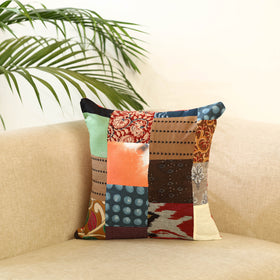 Multicolor - handcrafted cotton patchwork cushion cover 41