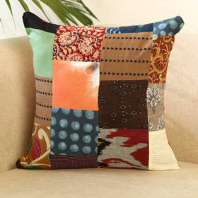 Multicolor - handcrafted cotton patchwork cushion cover 41