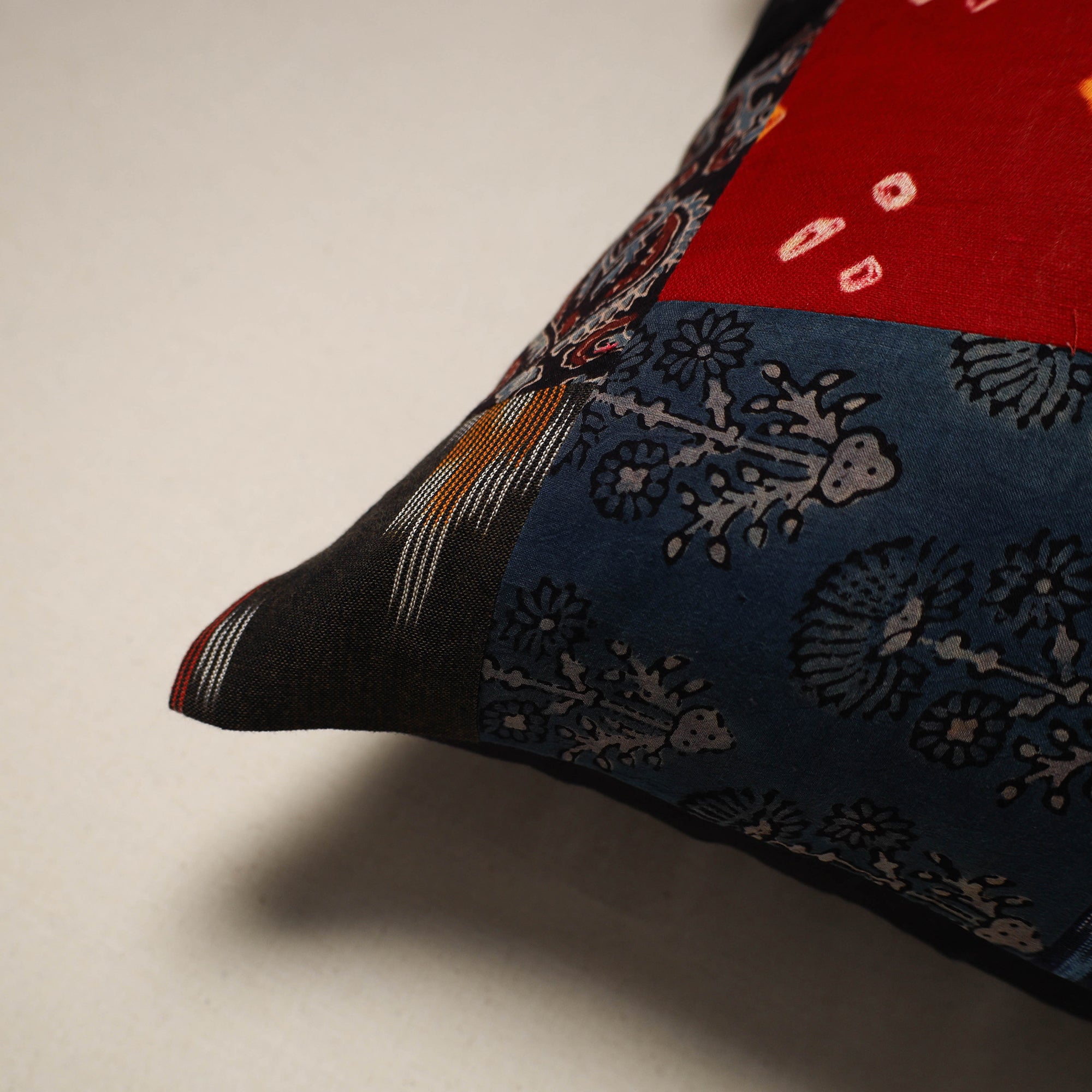 Handcrafted cotton patchwork cushion cover 42