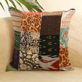  Multicolor Handcrafted Cotton Patchwork Cushion Cover