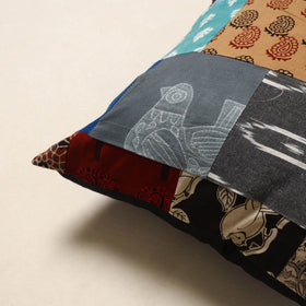 Multicolor - handcrafted cotton patchwork cushion cover 42