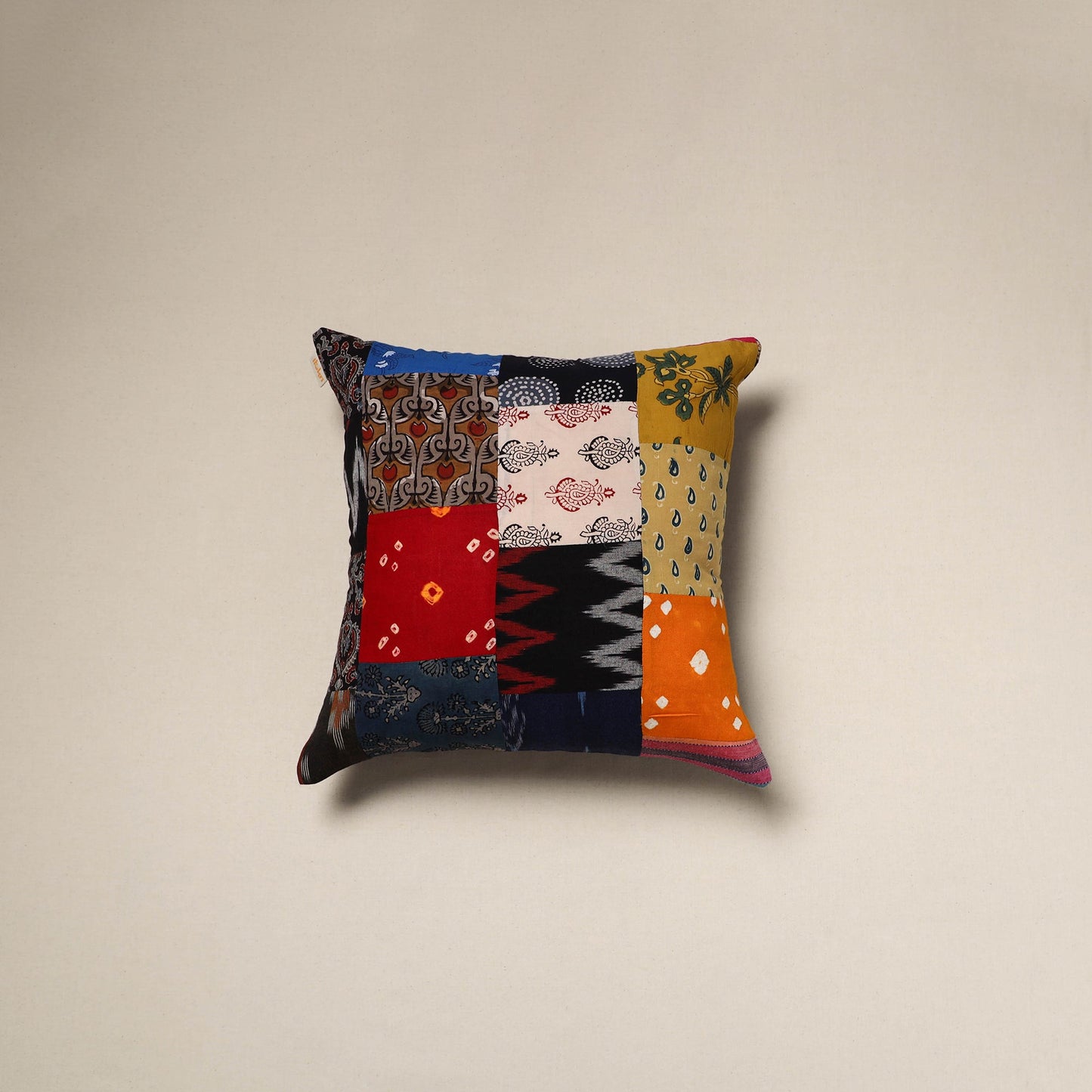 Handcrafted cotton patchwork cushion cover 42