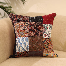 Buy Multicolor Handcrafted Cotton Patchwork Cushion Cover