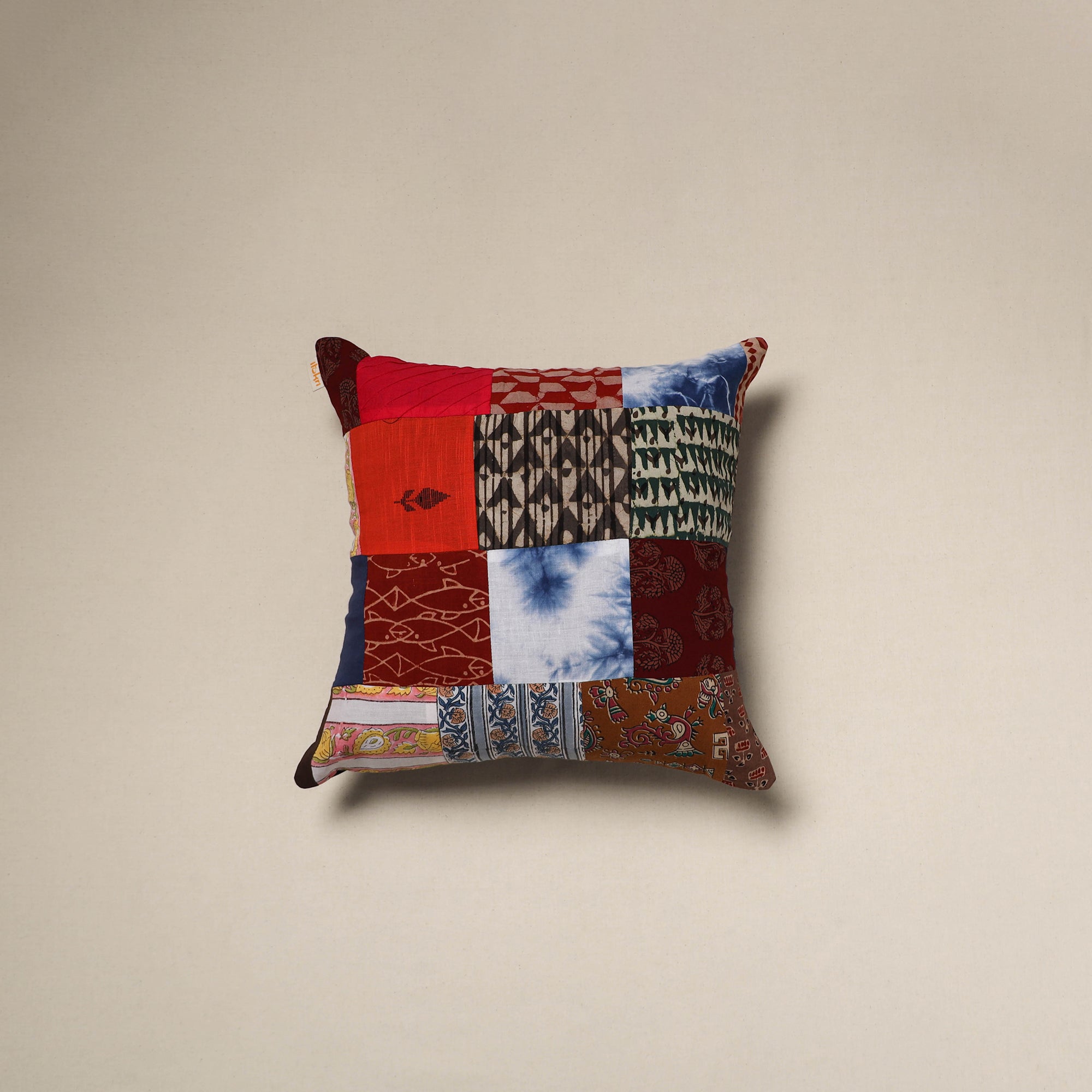 Handcrafted cotton patchwork cushion cover 44