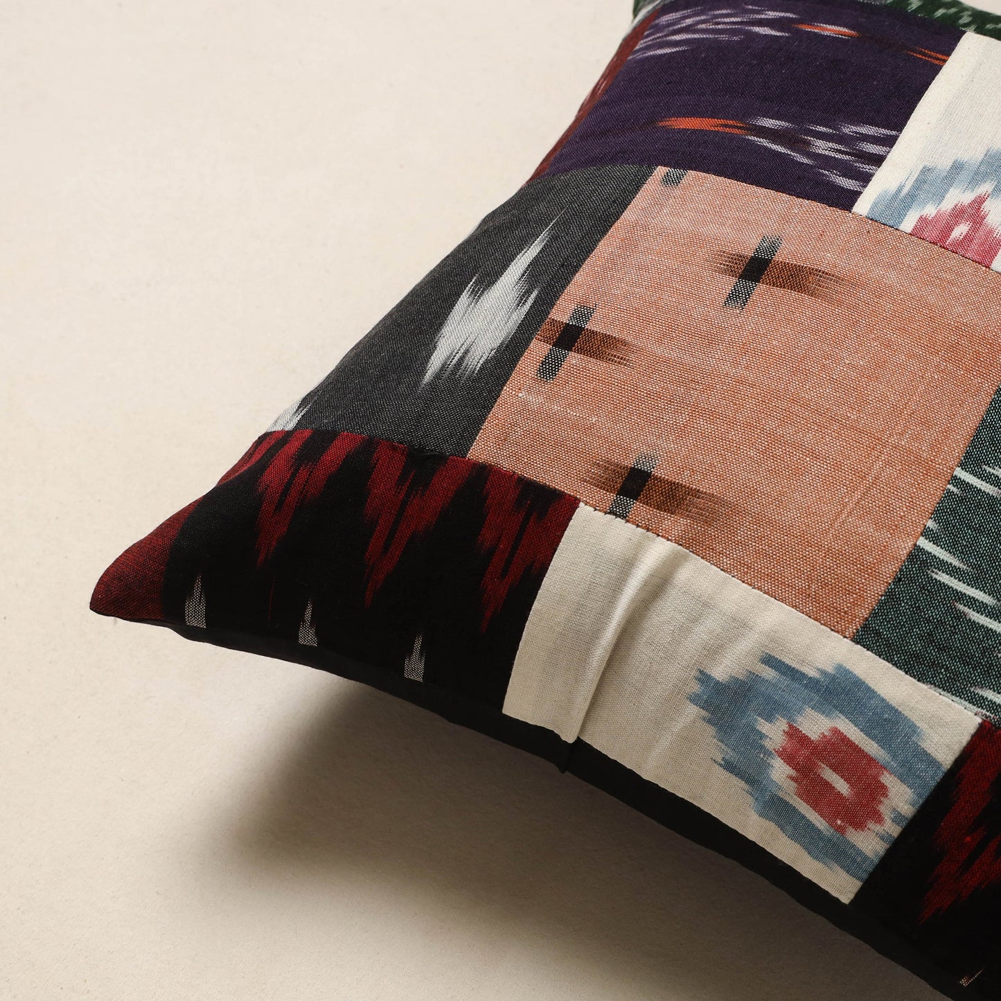 Multicolor - handcrafted cotton patchwork cushion cover 44