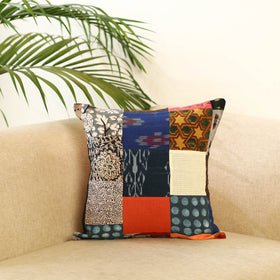  Multicolor Handcrafted Cotton Patchwork Cushion Cover
