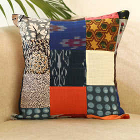  Multicolor Handcrafted Cotton Patchwork Cushion Cover