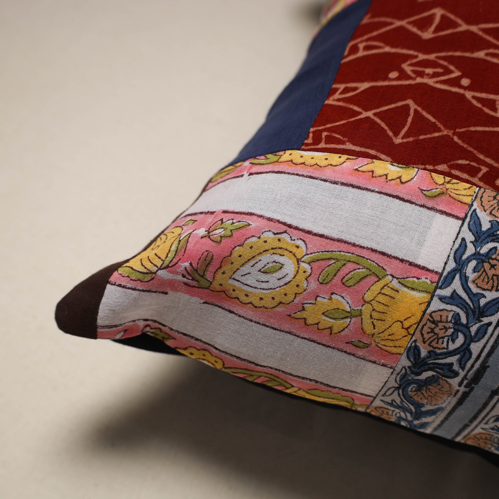 Handcrafted cotton patchwork cushion cover 44