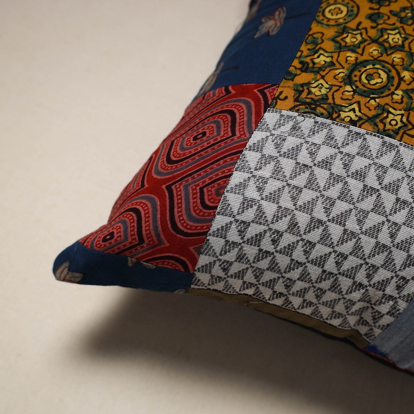 Handcrafted cotton patchwork cushion cover 45