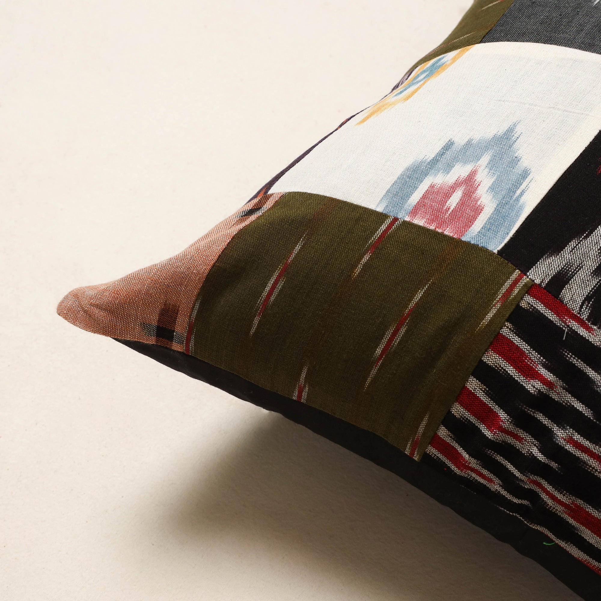 Multicolor - handcrafted cotton patchwork cushion cover 45