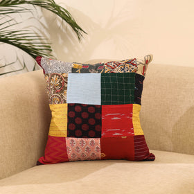 Buy Multicolor Handcrafted Cotton Patchwork Cushion Cover