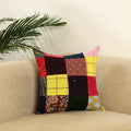 Multicolor - handcrafted cotton patchwork cushion cover 47