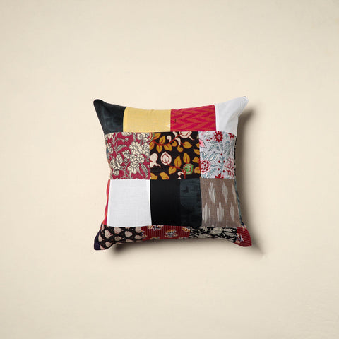 Multicolor - handcrafted cotton patchwork cushion cover - 47