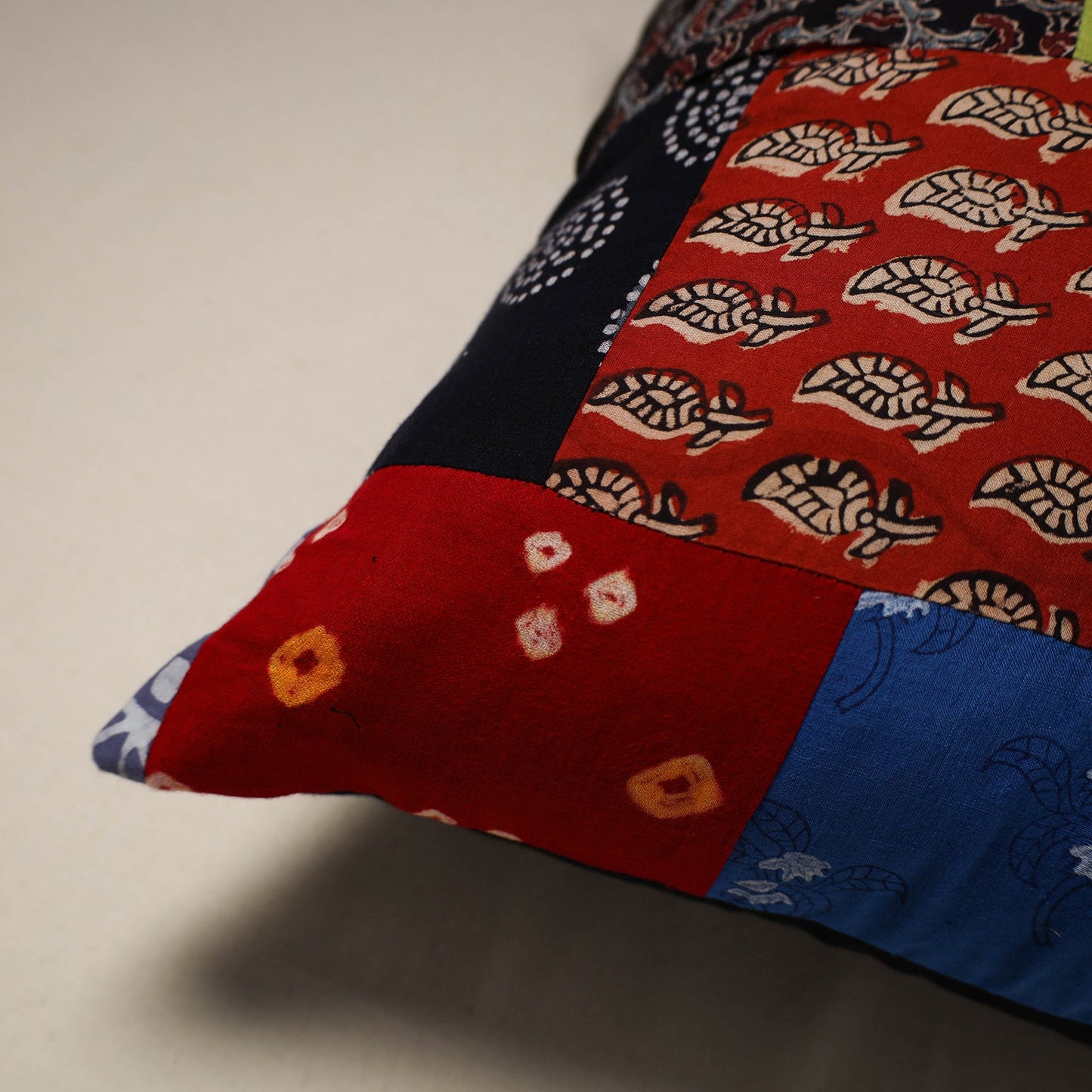 Handcrafted cotton patchwork cushion cover 47