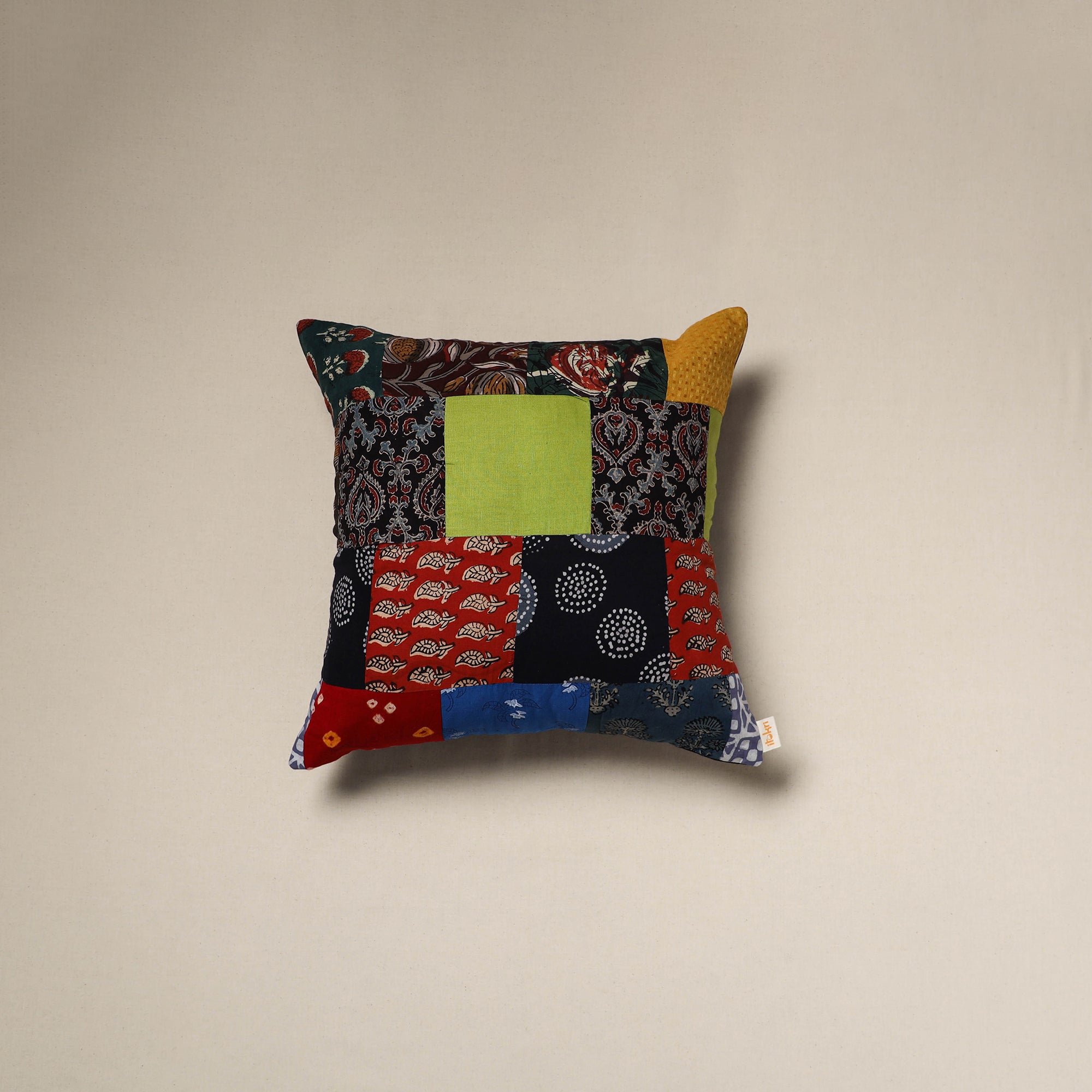 Handcrafted cotton patchwork cushion cover 47