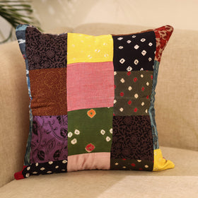  Multicolor Handcrafted Cotton Patchwork Cushion Cover