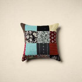 Multicolor Handcrafted Cotton Patchwork Cushion Cover