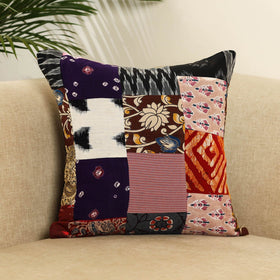  Multicolor Handcrafted Cotton Patchwork Cushion Cover