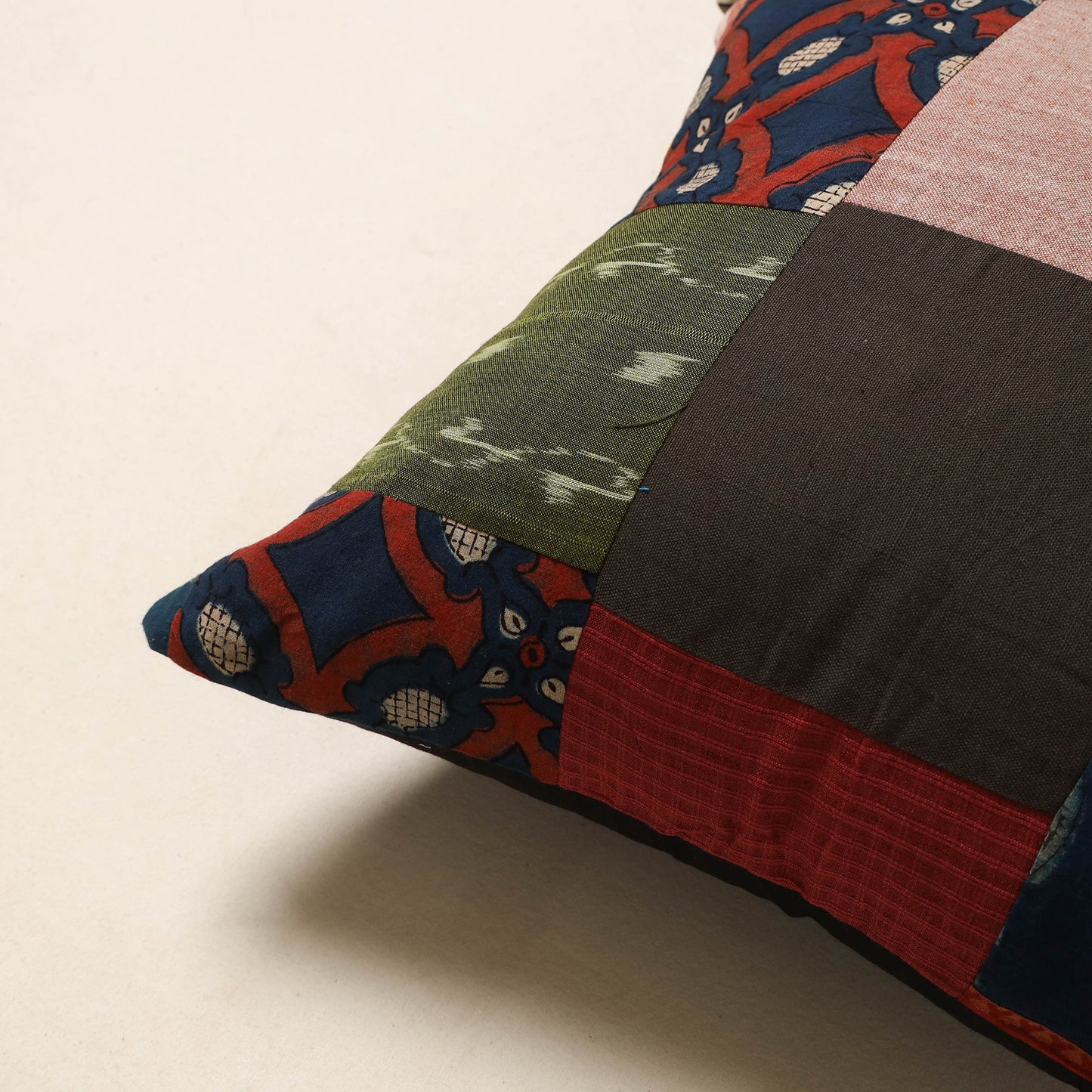 Multicolor - handcrafted cotton patchwork cushion cover 49