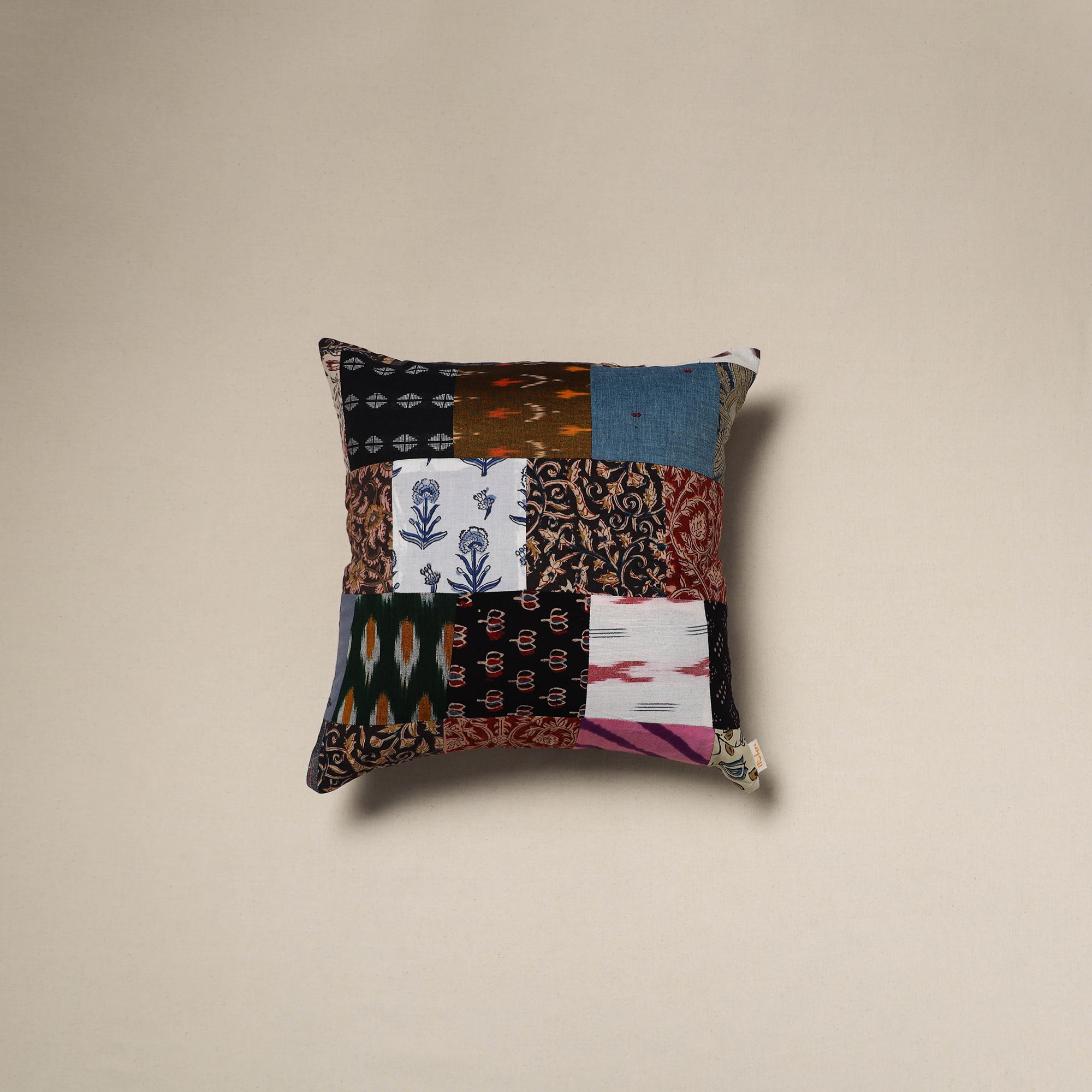 Handcrafted cotton patchwork cushion cover 49