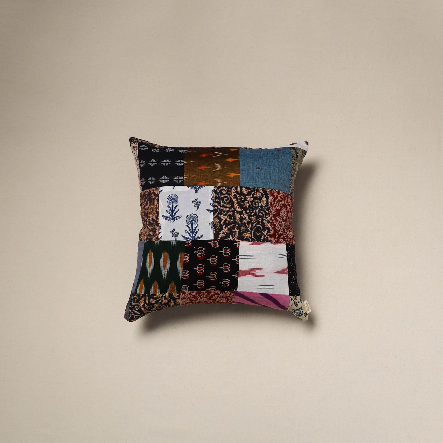 Handcrafted cotton patchwork cushion cover 49