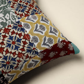 Multicolor - handcrafted cotton patchwork cushion cover 49