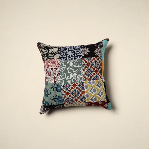 Multicolor - handcrafted cotton patchwork cushion cover 49