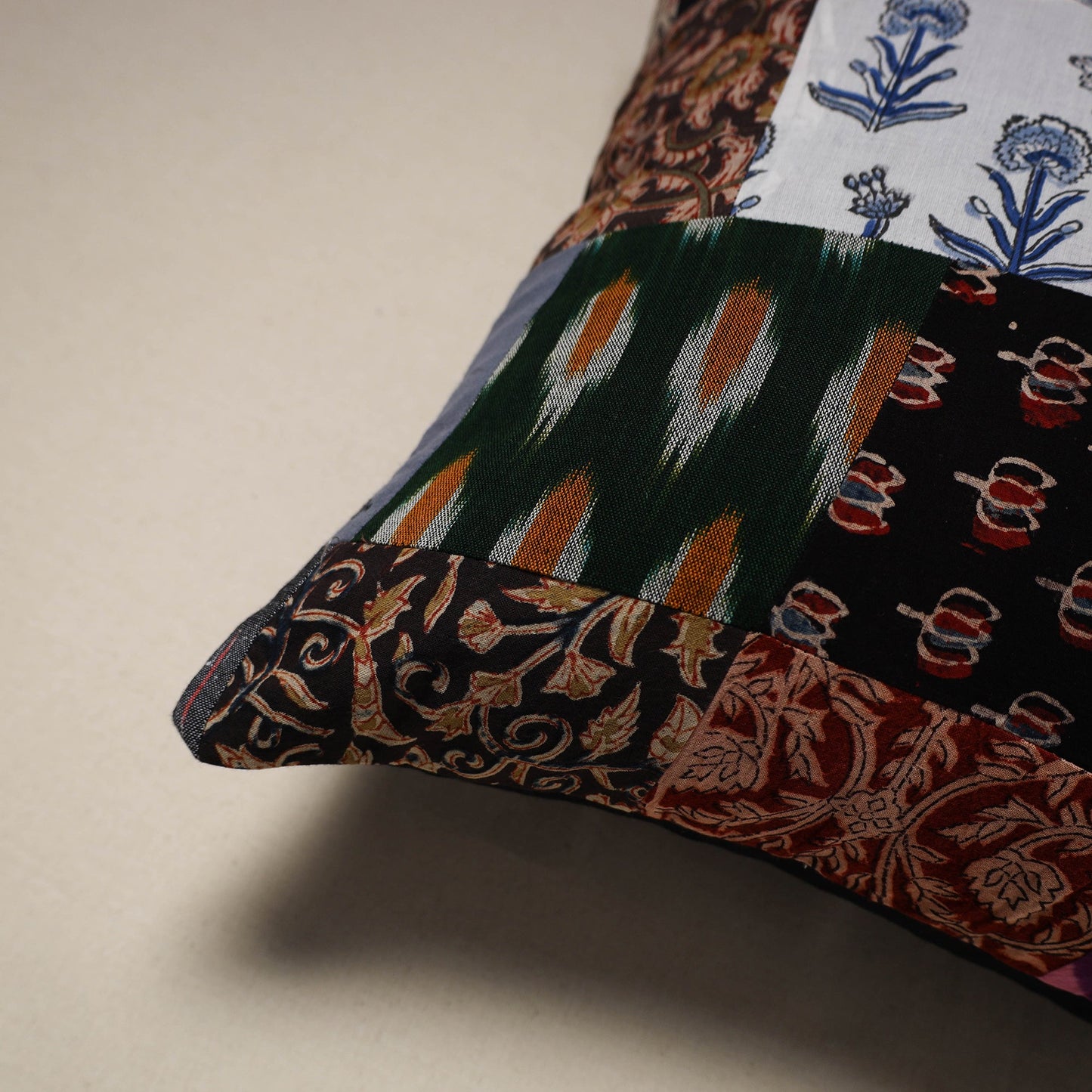 Handcrafted cotton patchwork cushion cover 49