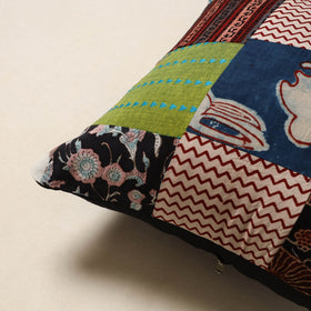 Multicolor - handcrafted cotton patchwork cushion cover 50