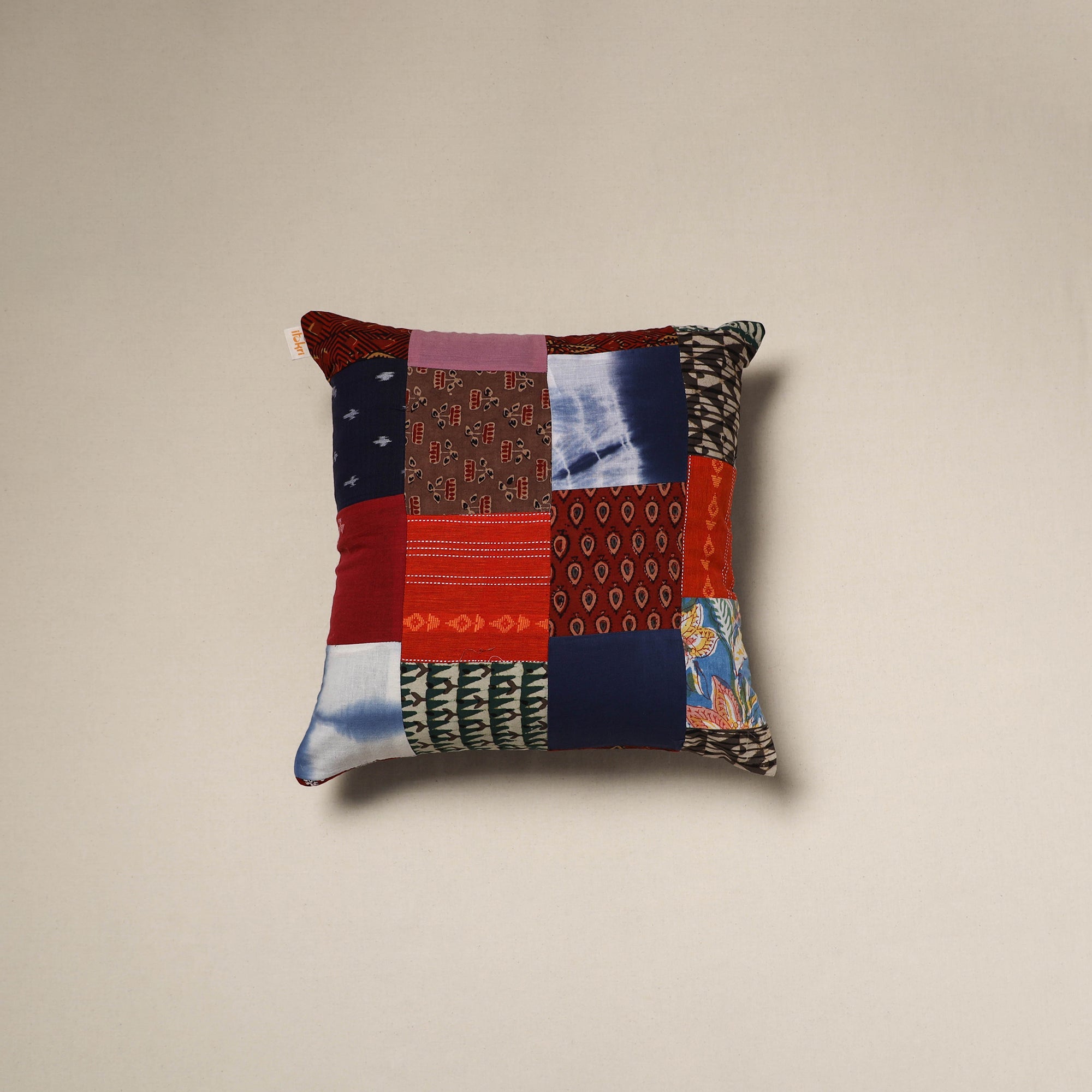 Handcrafted cotton patchwork cushion cover 50