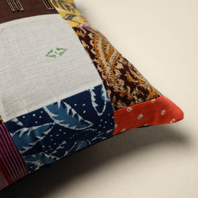 Multicolor Handcrafted Cotton Patchwork Cushion Cover
