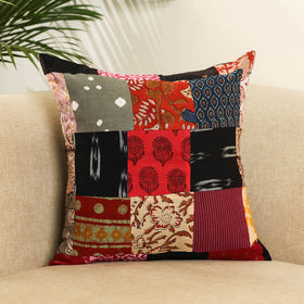 Multicolor Handcrafted Cotton Patchwork Cushion Cover