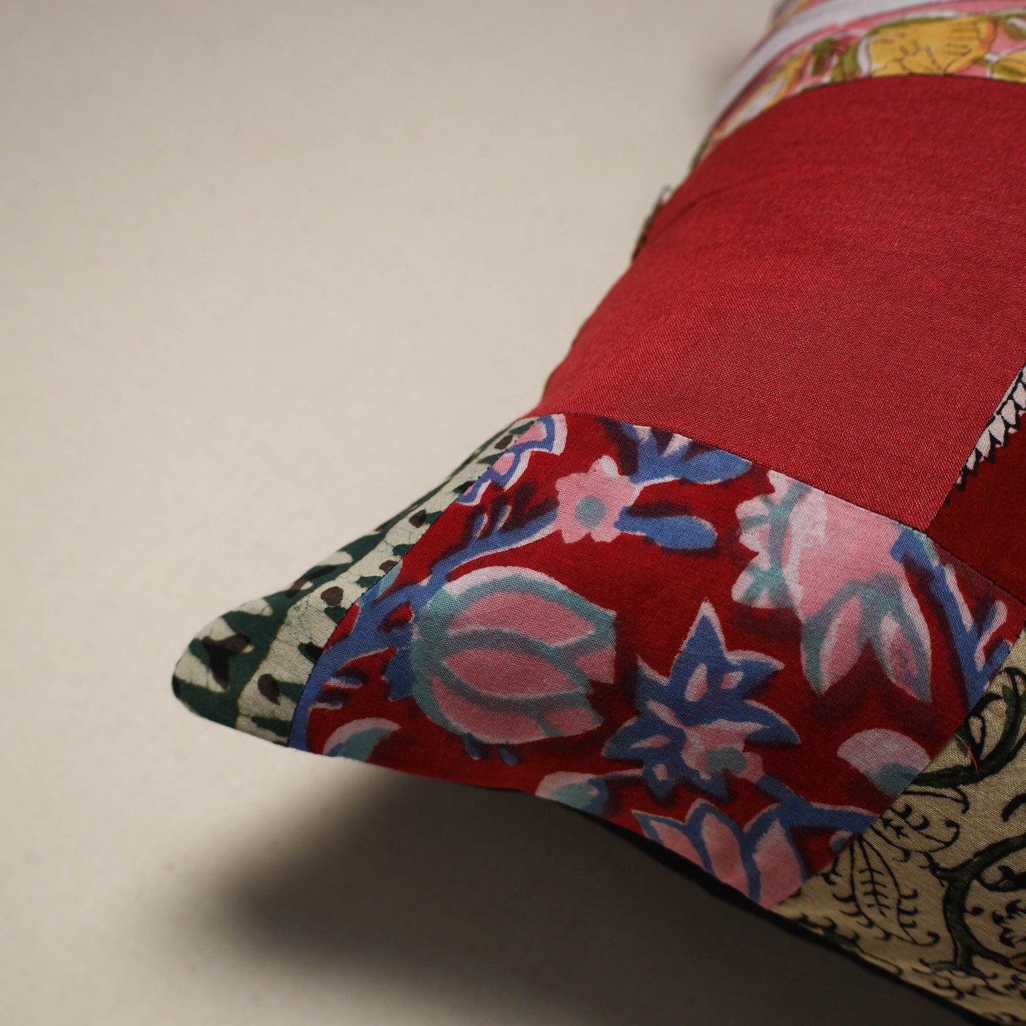 Handcrafted cotton patchwork cushion cover 51