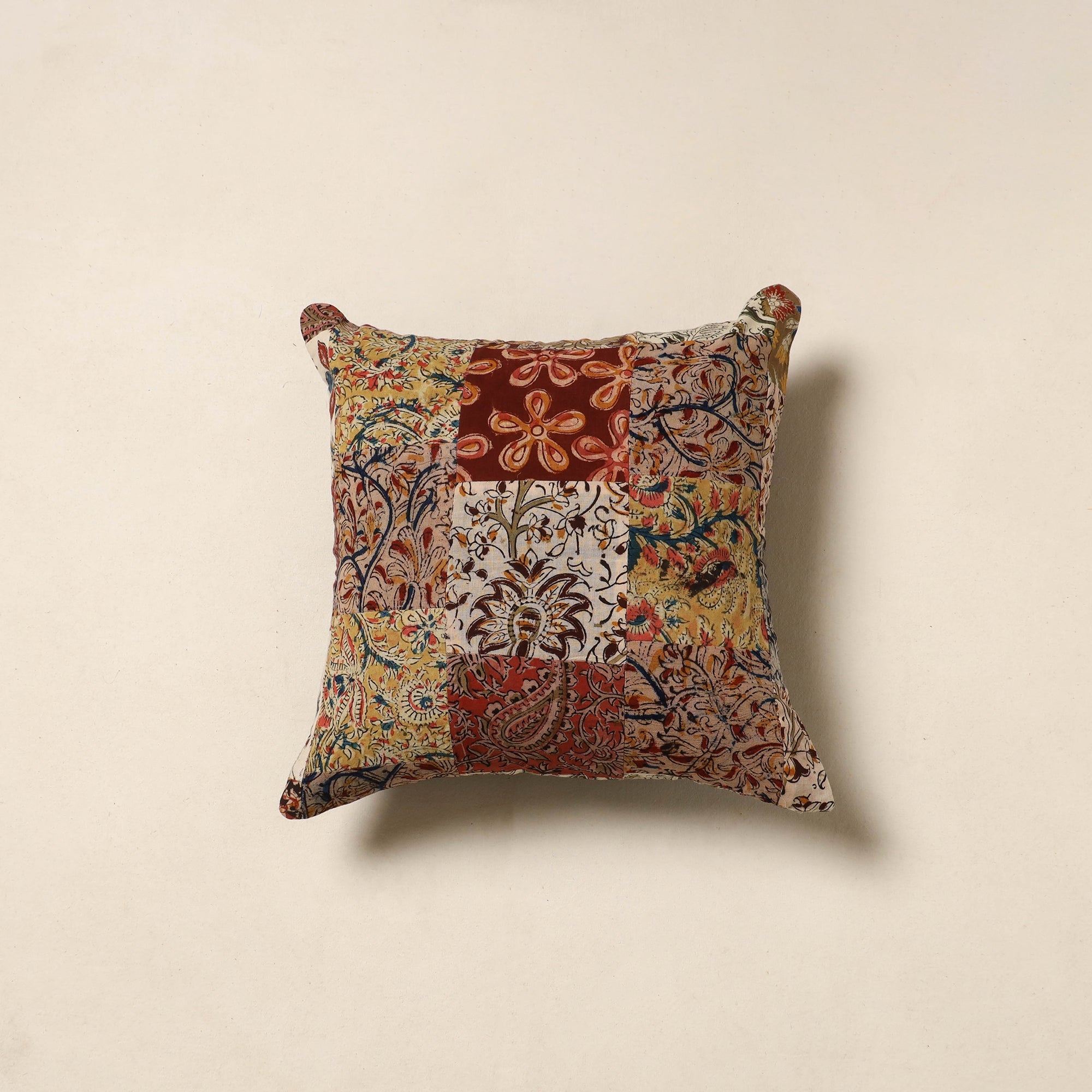 Multicolor - handcrafted cotton patchwork cushion cover 52