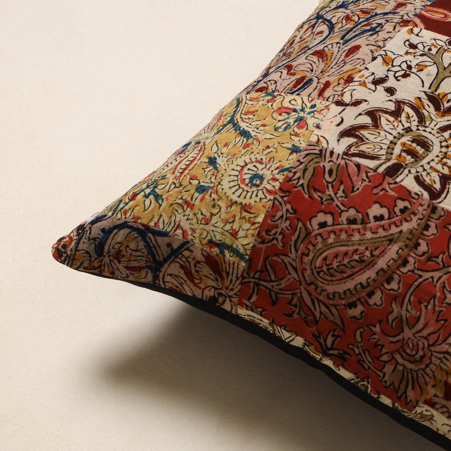 Multicolor - handcrafted cotton patchwork cushion cover 52