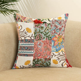 Multicolor - handcrafted cotton patchwork cushion cover 52