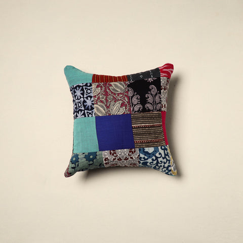 Multicolor - handcrafted cotton patchwork cushion cover 54