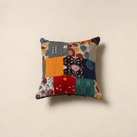 Multicolor - handcrafted cotton patchwork cushion cover 54