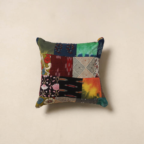 Multicolor - handcrafted cotton patchwork cushion cover 55