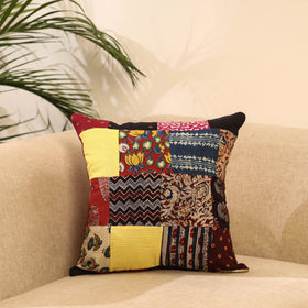 Buy Multicolor Handcrafted Cotton Patchwork Cushion Cover
