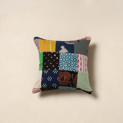 Multicolor - handcrafted cotton patchwork cushion cover 56