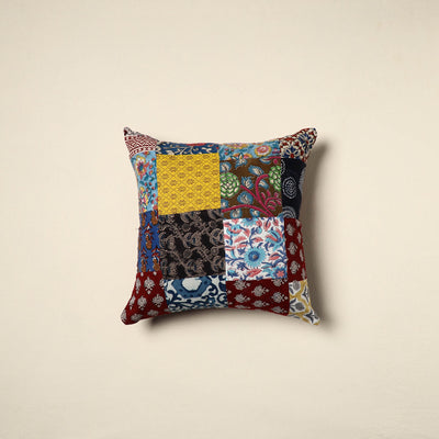 Multicolor Handcrafted Cotton Patchwork Cushion Cover