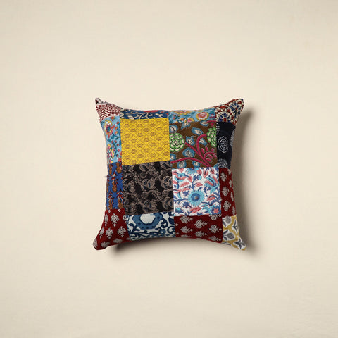 Multicolor Handcrafted Cotton Patchwork Cushion Cover