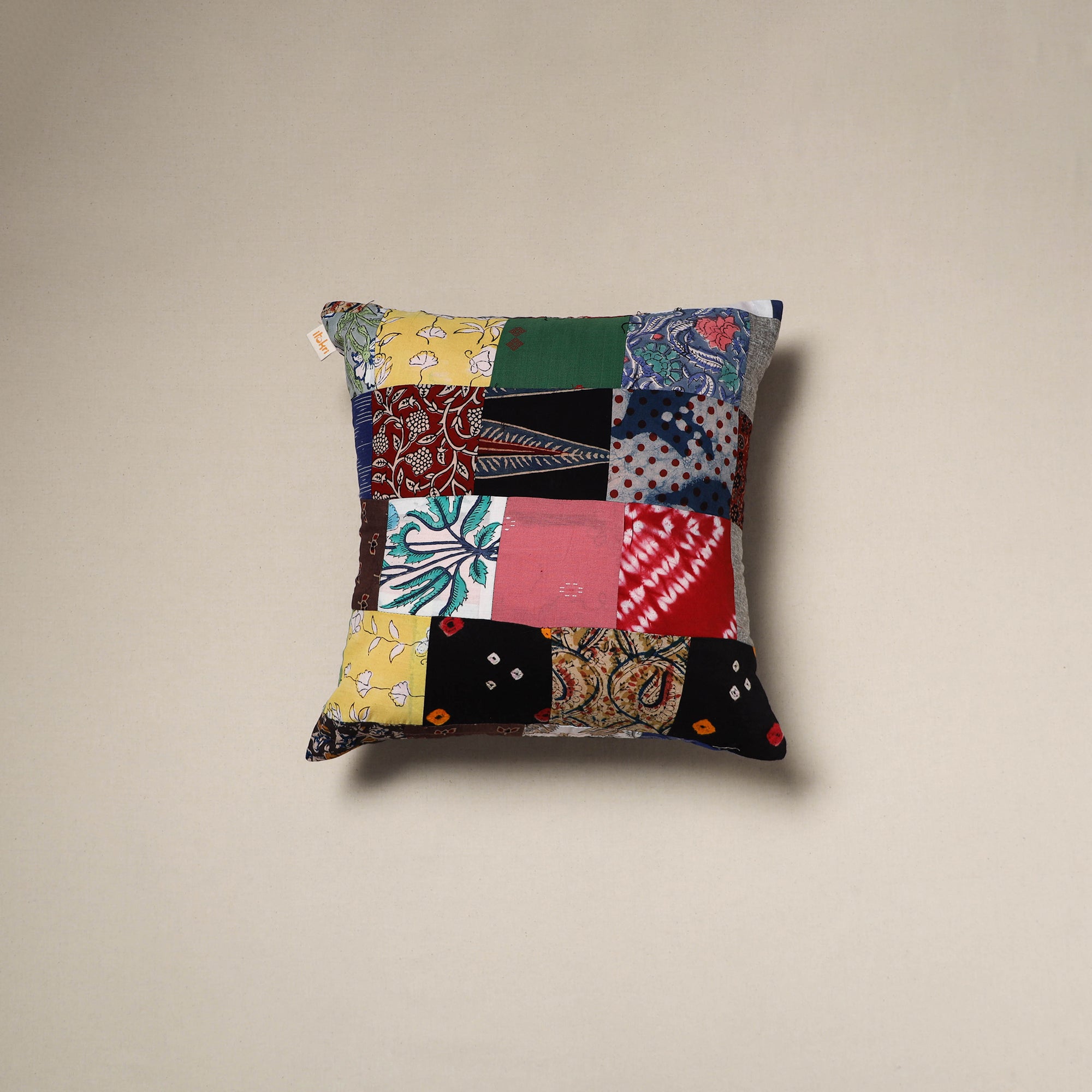 Handcrafted cotton patchwork cushion cover 57