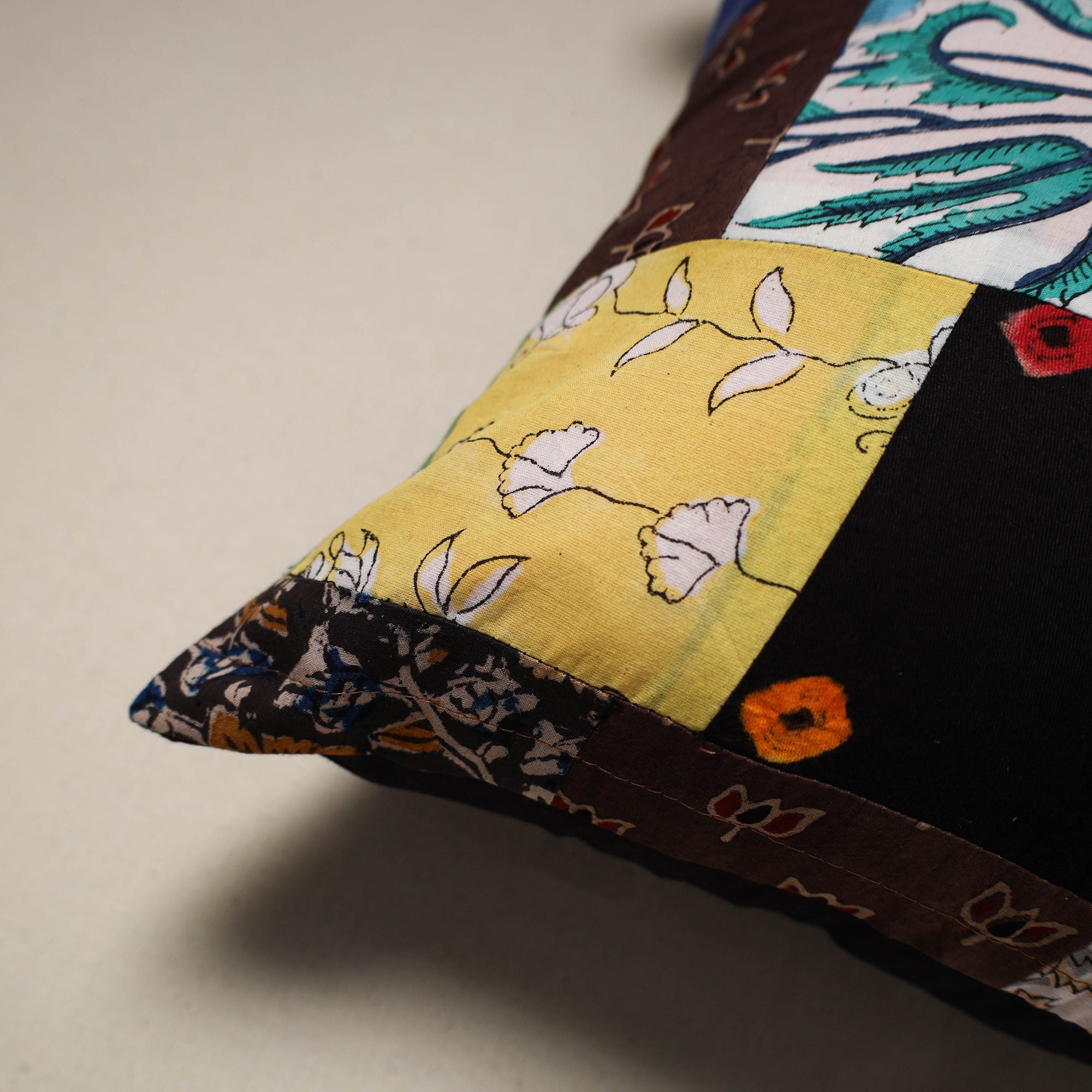 Handcrafted cotton patchwork cushion cover 57