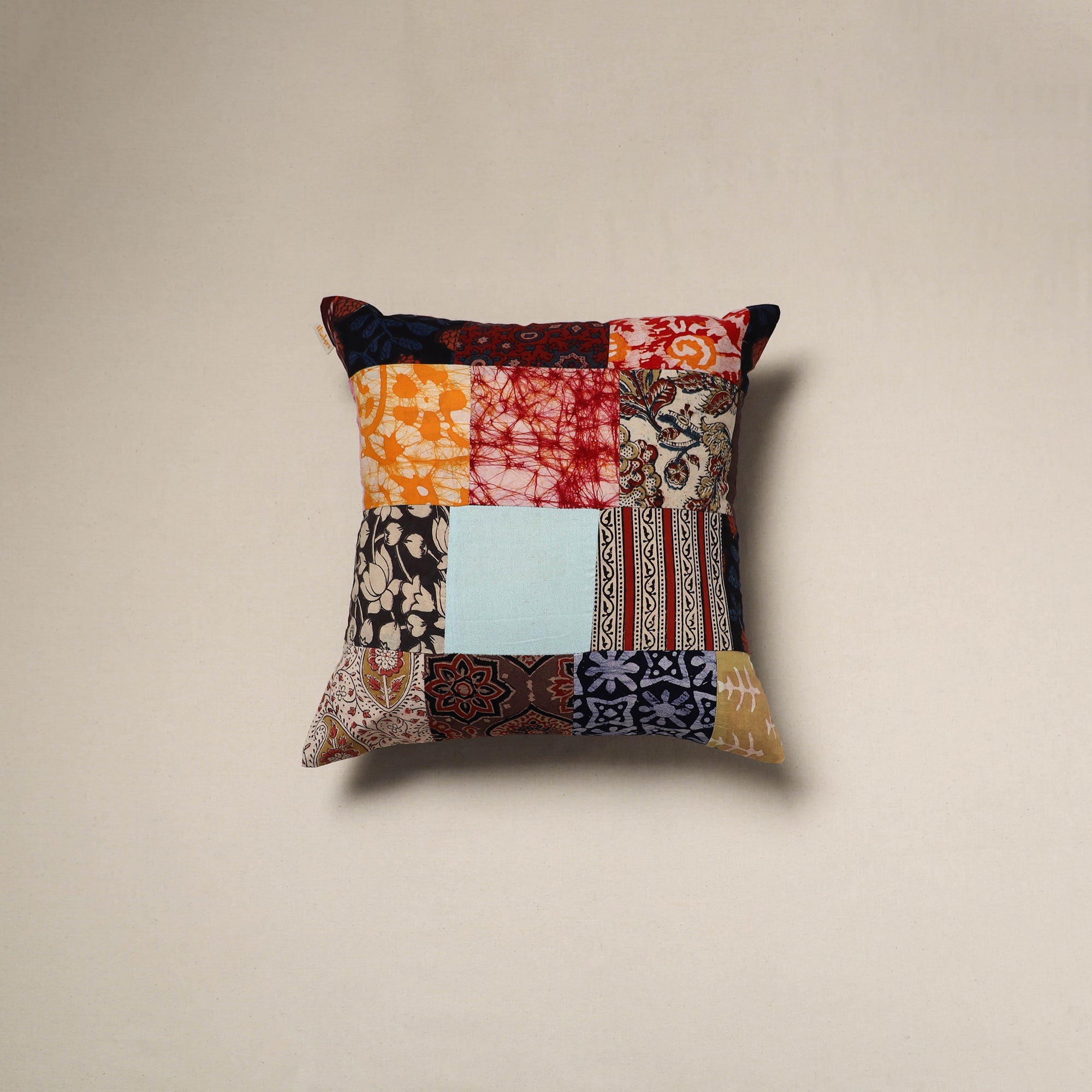Handcrafted cotton patchwork cushion cover 58