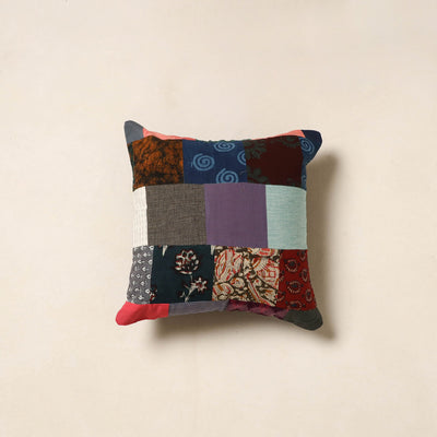 Multicolor - handcrafted cotton patchwork cushion cover 58