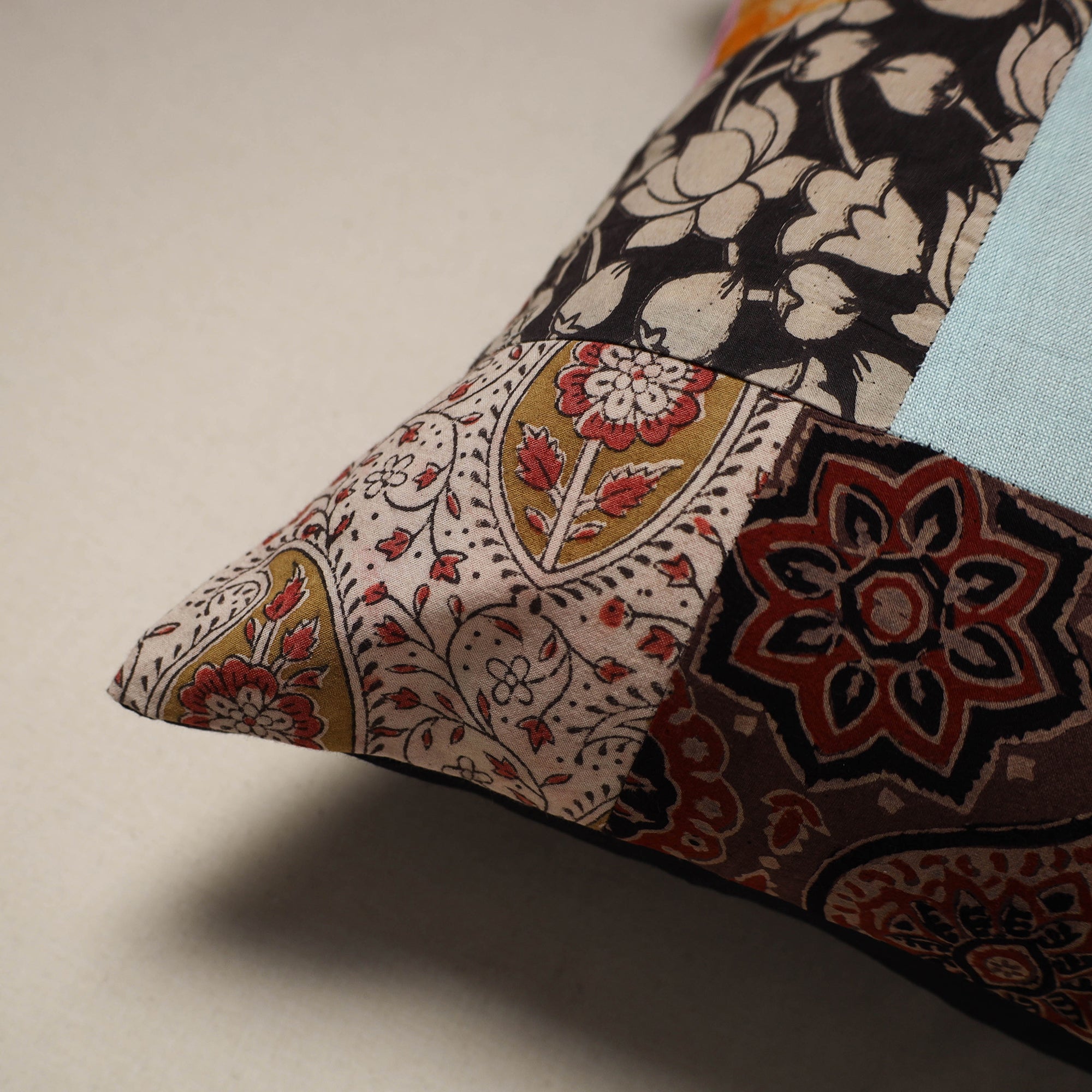 Handcrafted cotton patchwork cushion cover 58